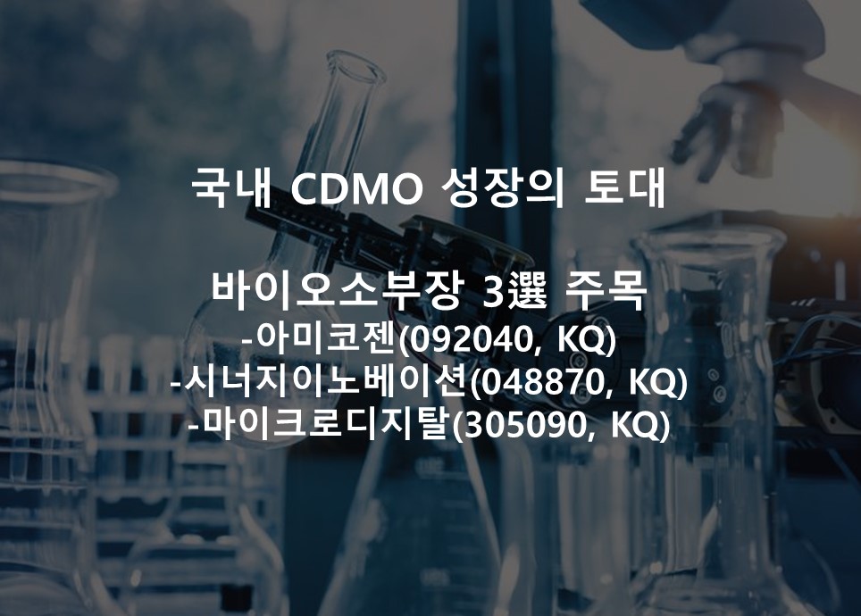 국내 CDMO 성장의 토대, 바이오소부장 3選 주목