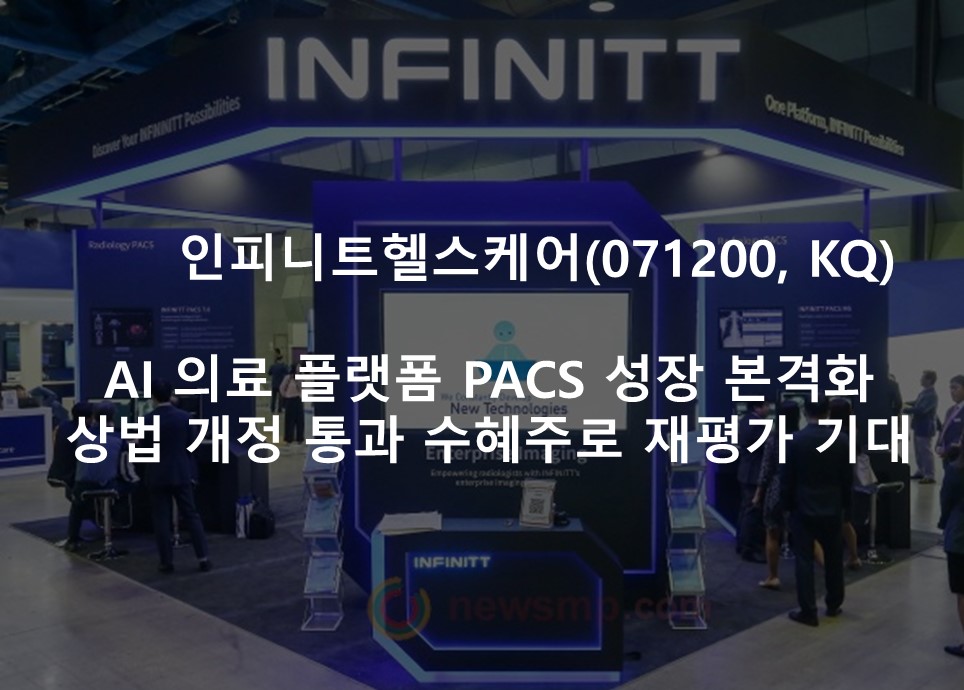 AI 의료 플랫폼 PACS 성장 본격화 <br /> 상법 개정 통과 수혜주로 재평가 기대